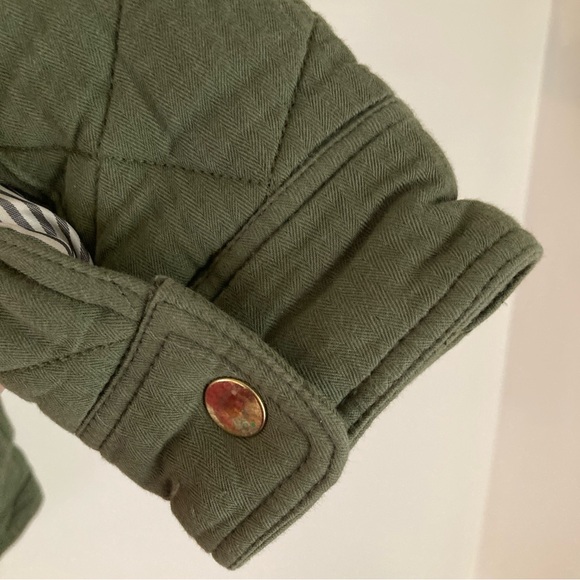 Market & Spruce Olive Quilted Jacket with Gold Buttons and zipper Size XS - Picture 3 of 11